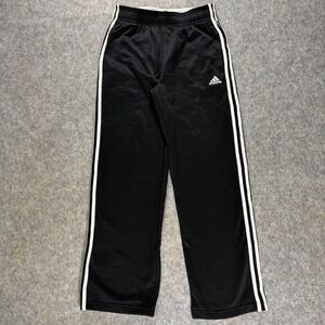 Adidas Kids Wide Leg Baggy Track Pants Black White Stripe Athletic Size L 14/16